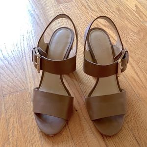 Brown leather MK sandals